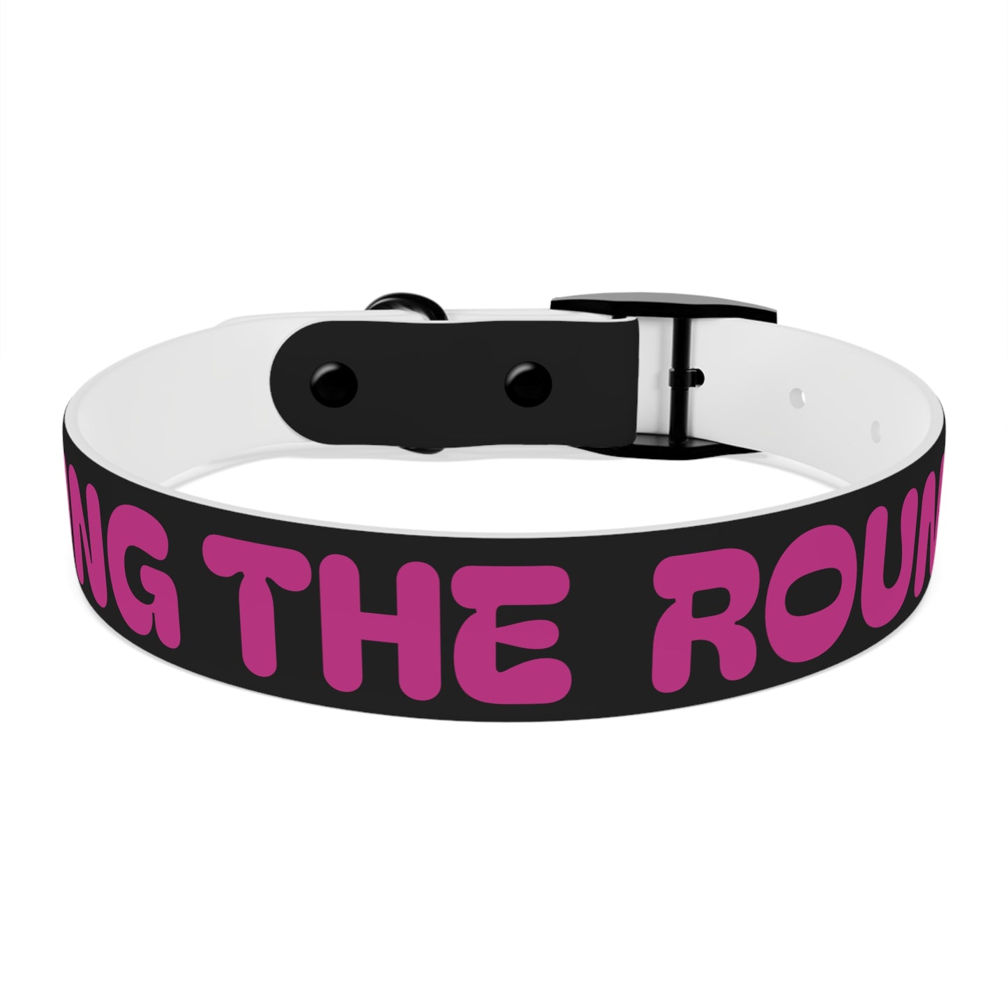 Making The Rounds Black With Pink Dog Collar