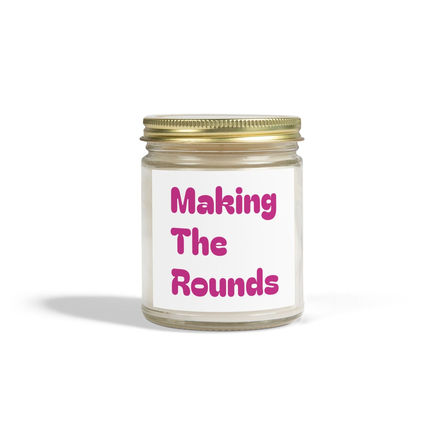 Making The Rounds Pink Scented Candles, Coconut Apricot Wax (4oz, 9oz)