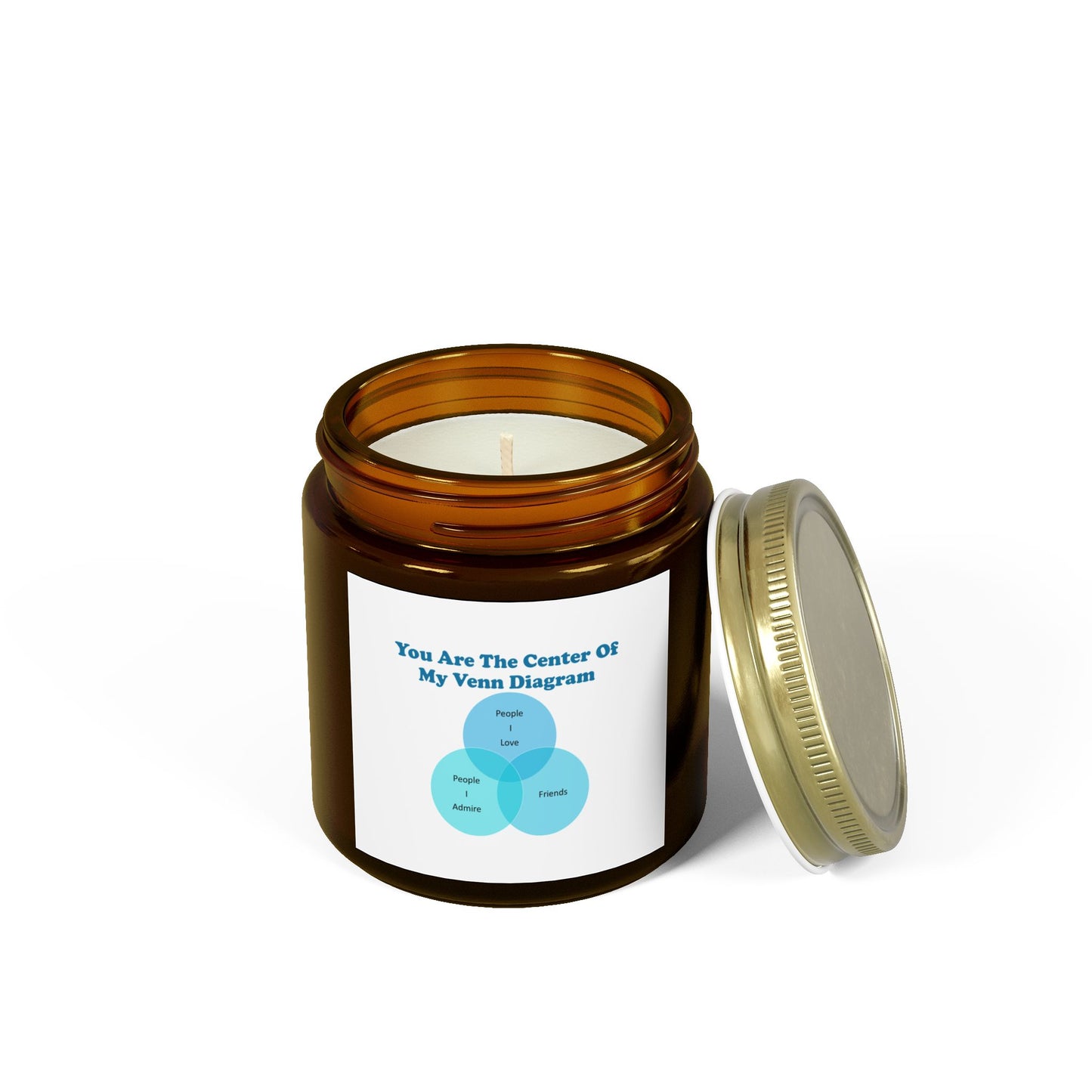 You Are The Center Of My Venn Diagram Blue Scented Candles, Coconut Apricot Wax (4oz, 9oz)