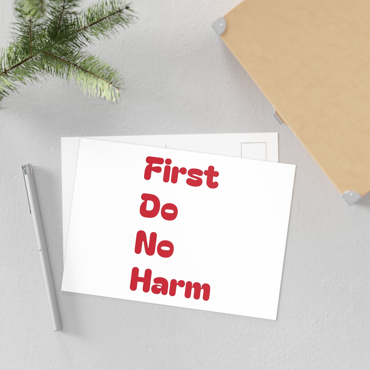 First Do No Harm Red Fine Art Postcards