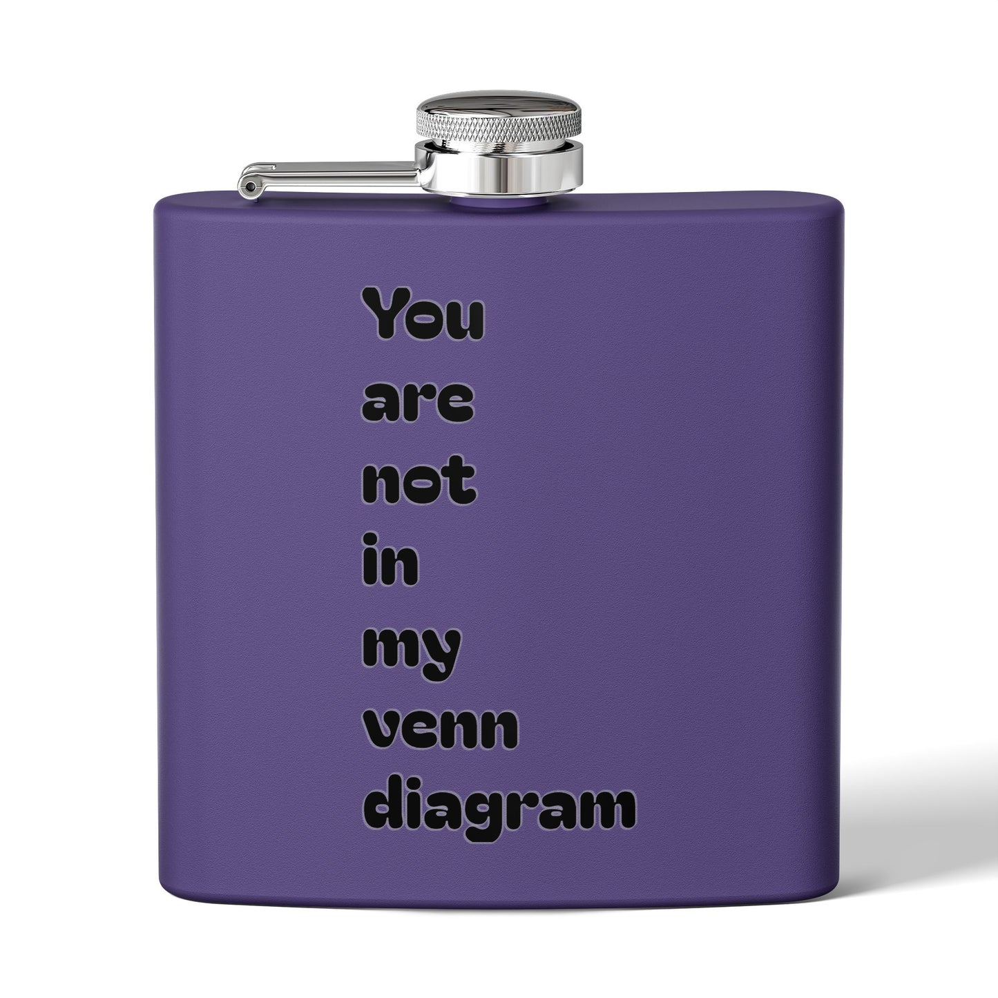 6oz Stainless Flask — "You Are Not in My Venn Diagram" Funny Geek Hipster Gift
