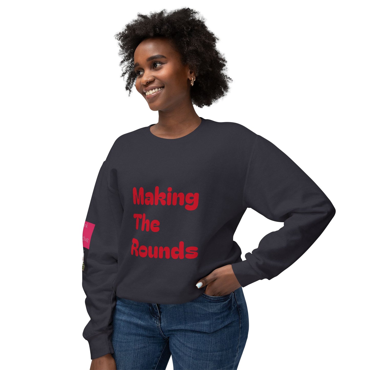 Making The Rounds Red Unisex Lightweight Crewneck Sweatshirt