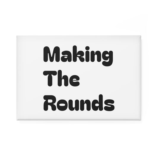 Making The Rounds black Button Magnet, Rectangle (1 & 10 pcs)