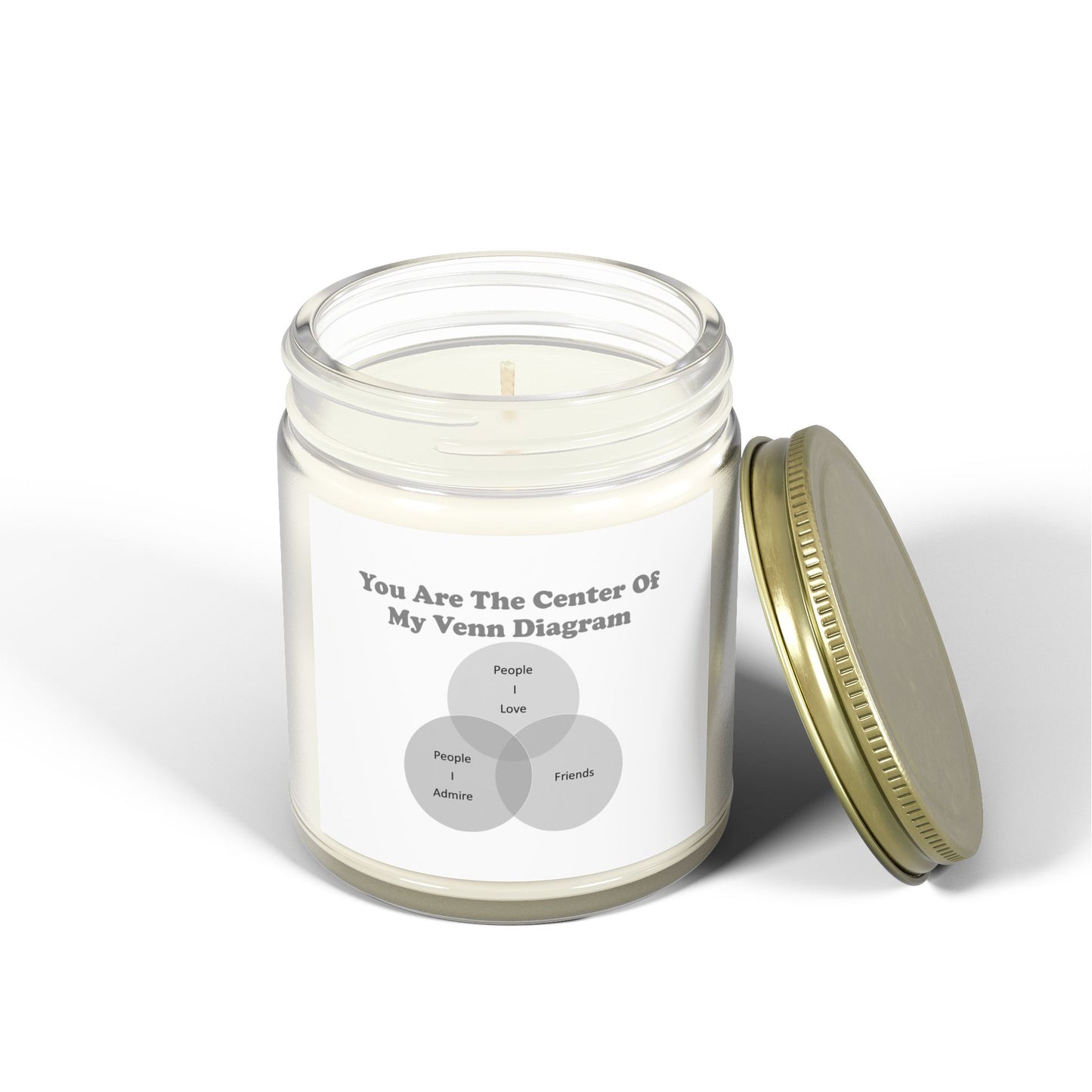 You Are The Center Of My Venn Diagram Scented Candles, Coconut Apricot Wax (4oz, 9oz)