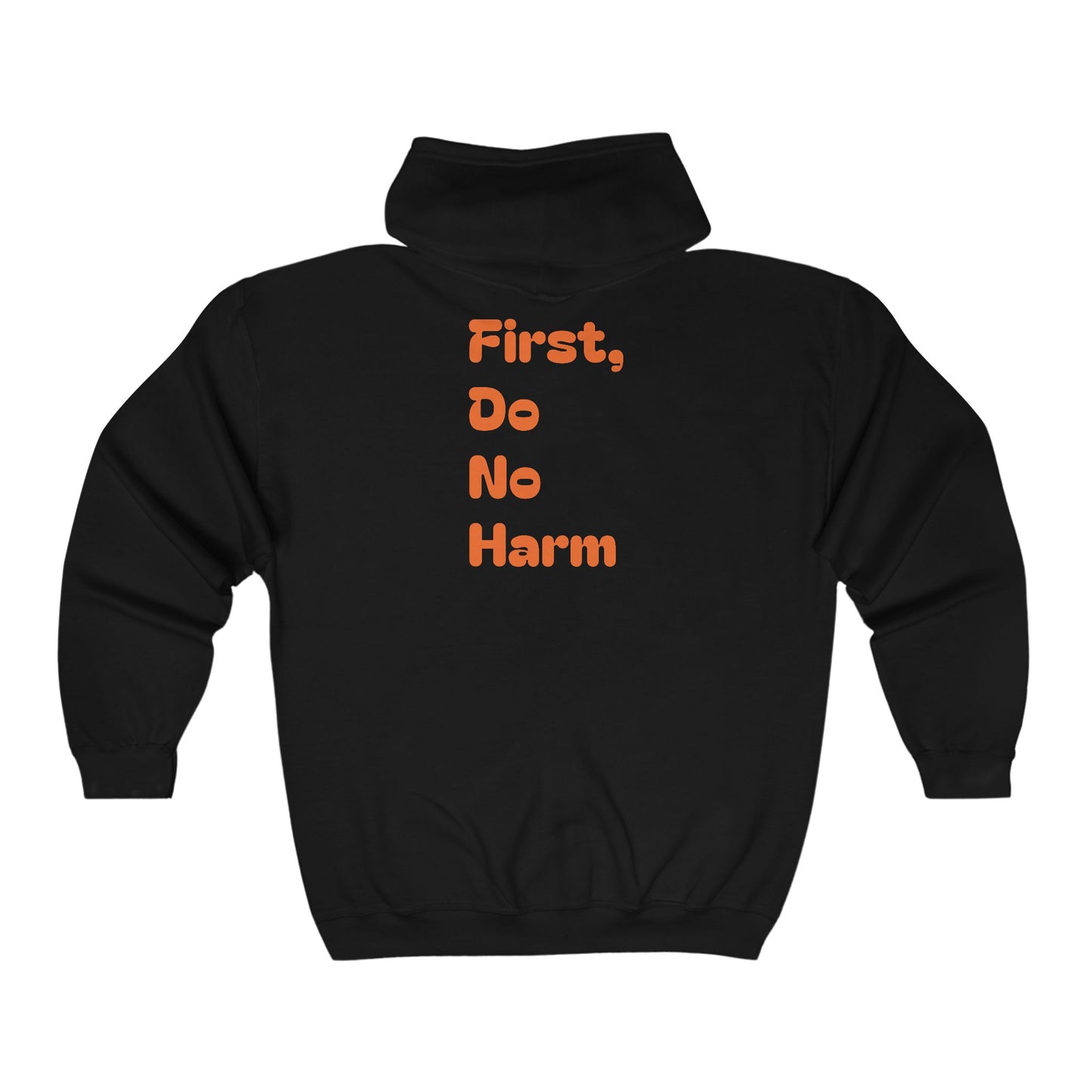 First Do No Harm Orange Unisex Heavy Blend™ Full Zip Hooded Sweatshirt