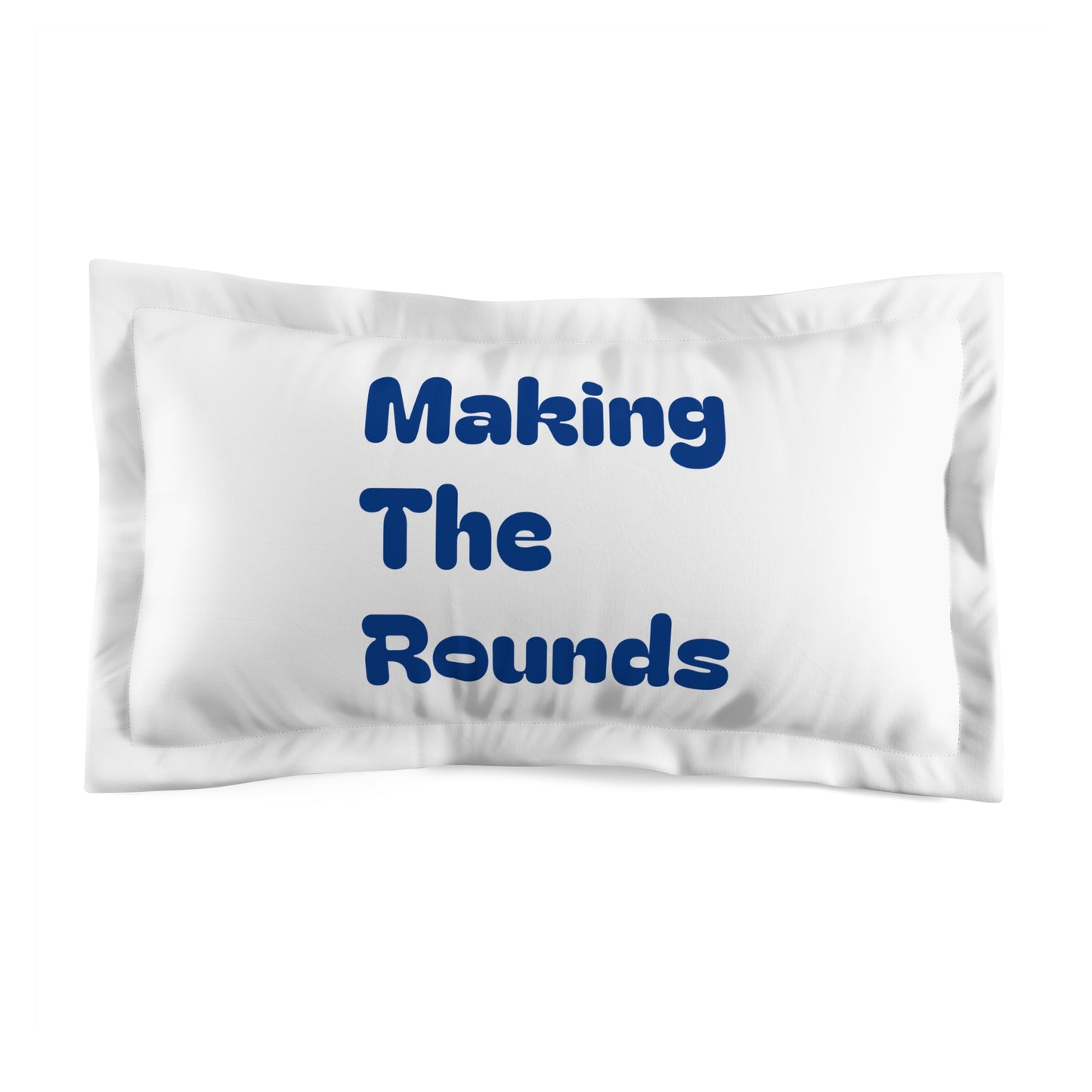 Making The Rounds Dark Blue Microfiber Pillow Sham