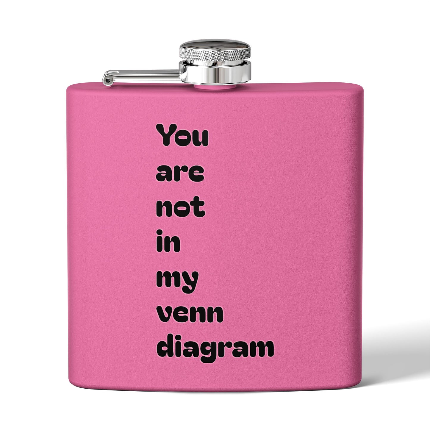 6oz Stainless Flask — "You Are Not in My Venn Diagram" Funny Geek Hipster Gift