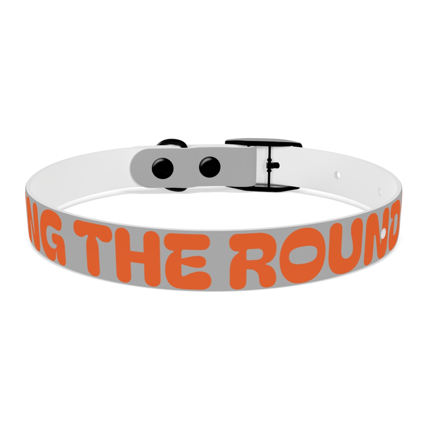 Making The Rounds Grey with Orange Dog Collar