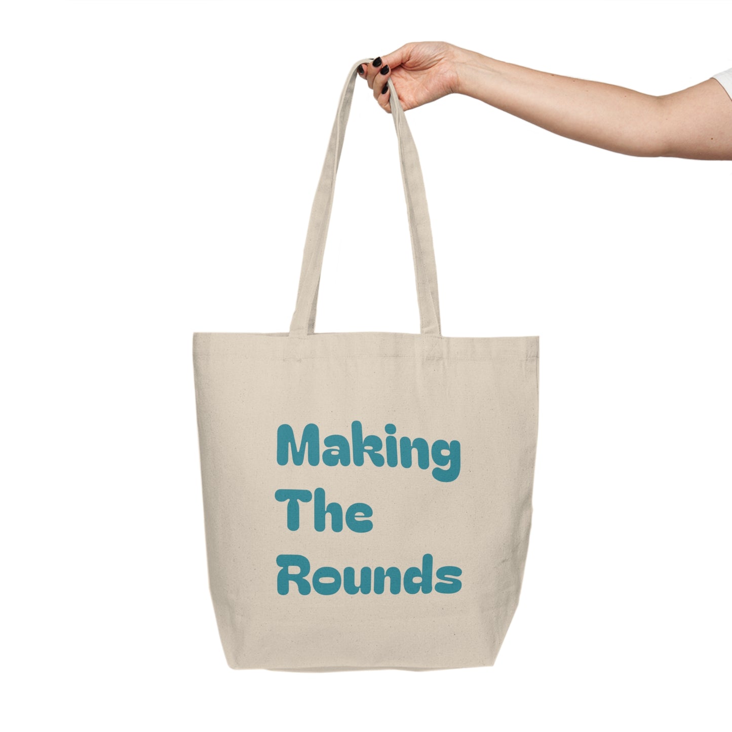 Making The Rounds [Blue] Canvas Shopping Tote