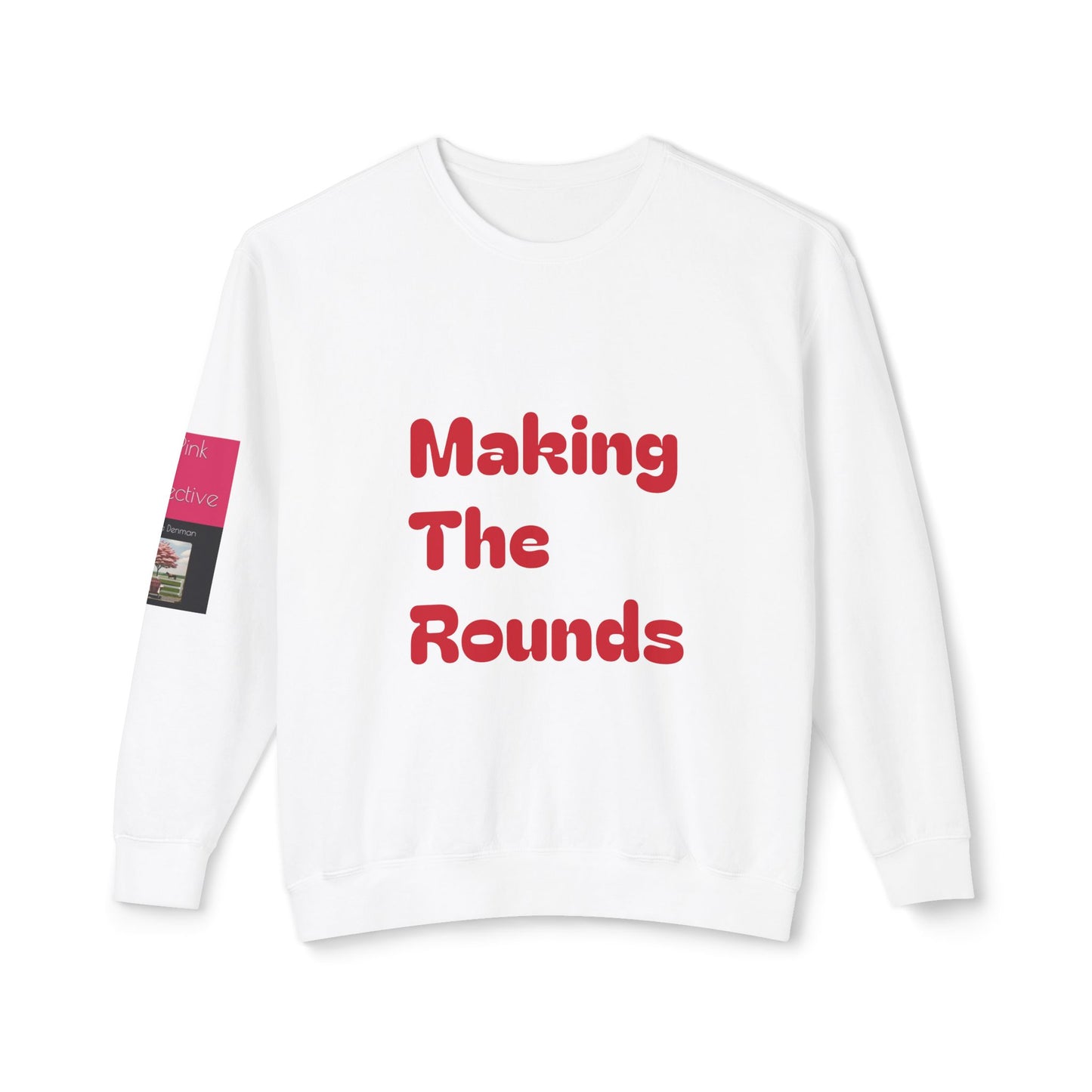 Making The Rounds Red Unisex Lightweight Crewneck Sweatshirt