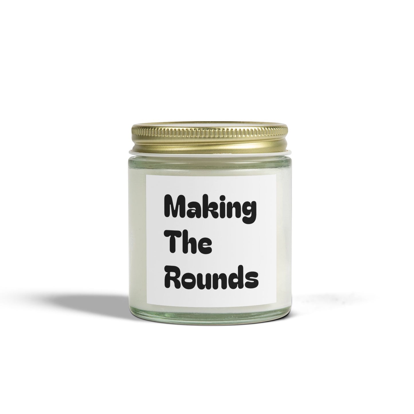 Making The Rounds Black Scented Candles, Coconut Apricot Wax (4oz, 9oz)