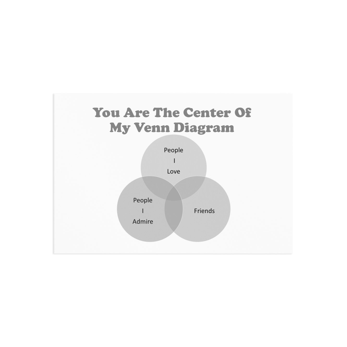 You Are The Center Of My Venn Diagram black / greay Fine Art Postcards