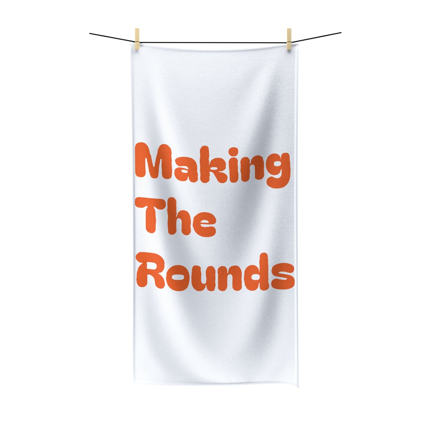 Making The Rounds Orange Polycotton Towel