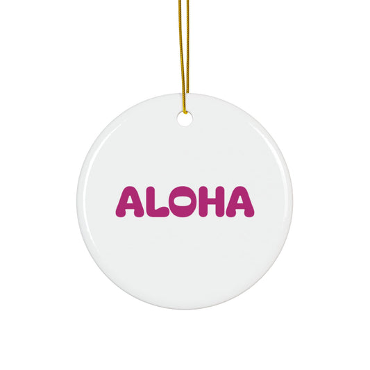 Aloha Pink Decorative Ceramic Ornaments, Double-Sided (1pc, 3pcs, 5pcs, 10pcs)