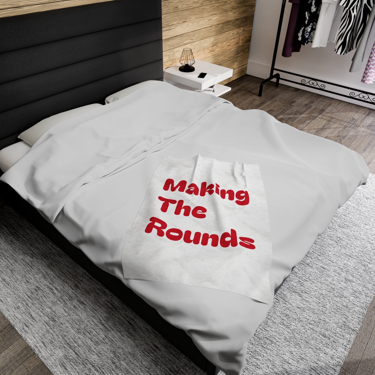 Making The Rounds Red Velveteen Plush Blanket