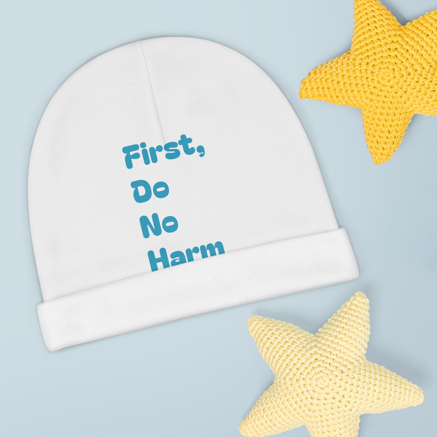 First Do No Harm Blue Beanie (AOP)