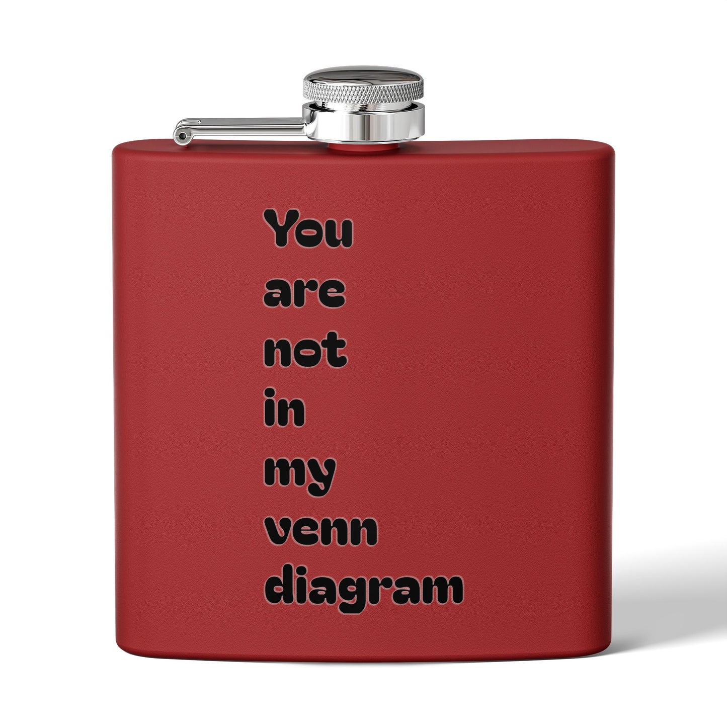6oz Stainless Flask — "You Are Not in My Venn Diagram" Funny Geek Hipster Gift