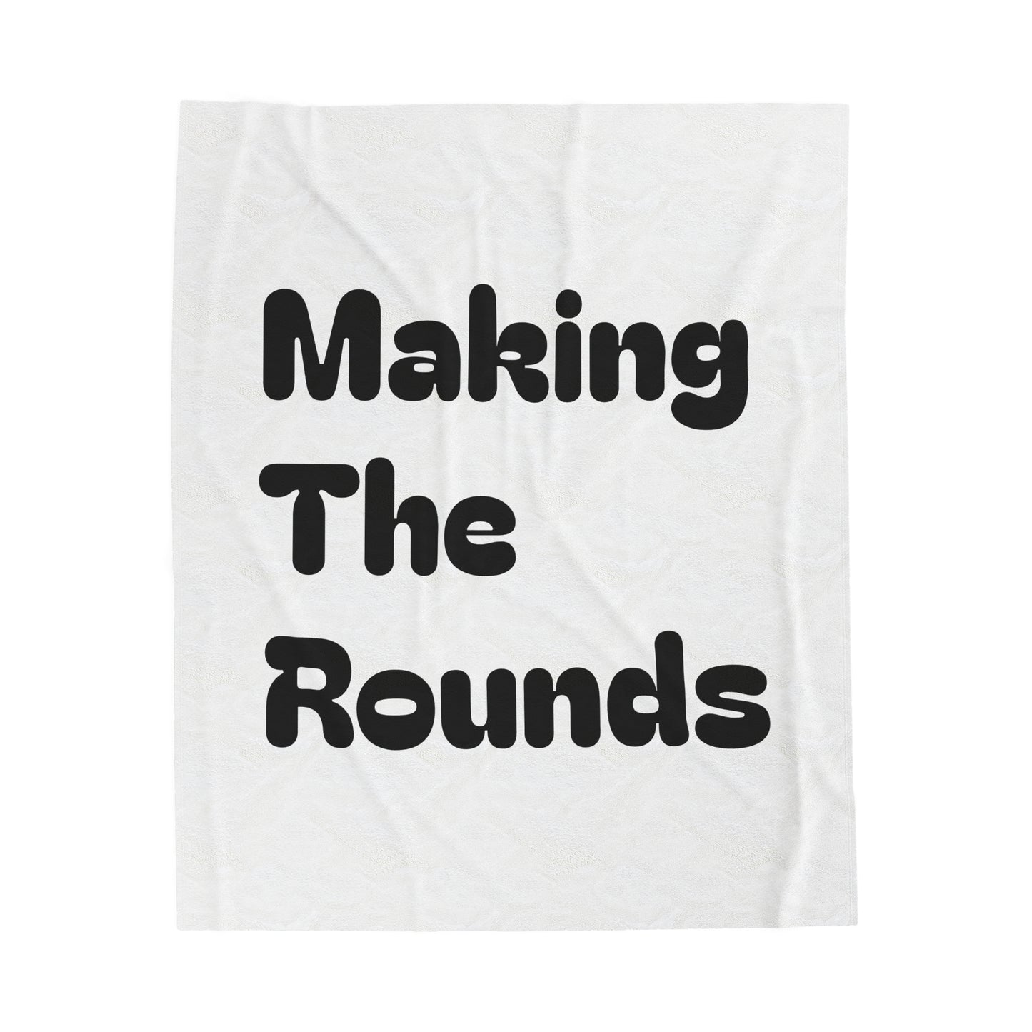 Making The Rounds Black Velveteen Plush Blanket