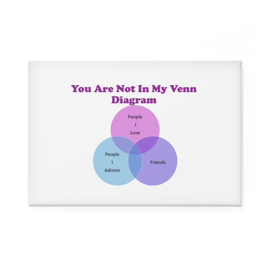 You Are Not In My Venn Diagram blue / purple Button Magnet, Rectangle (1 & 10 pcs)