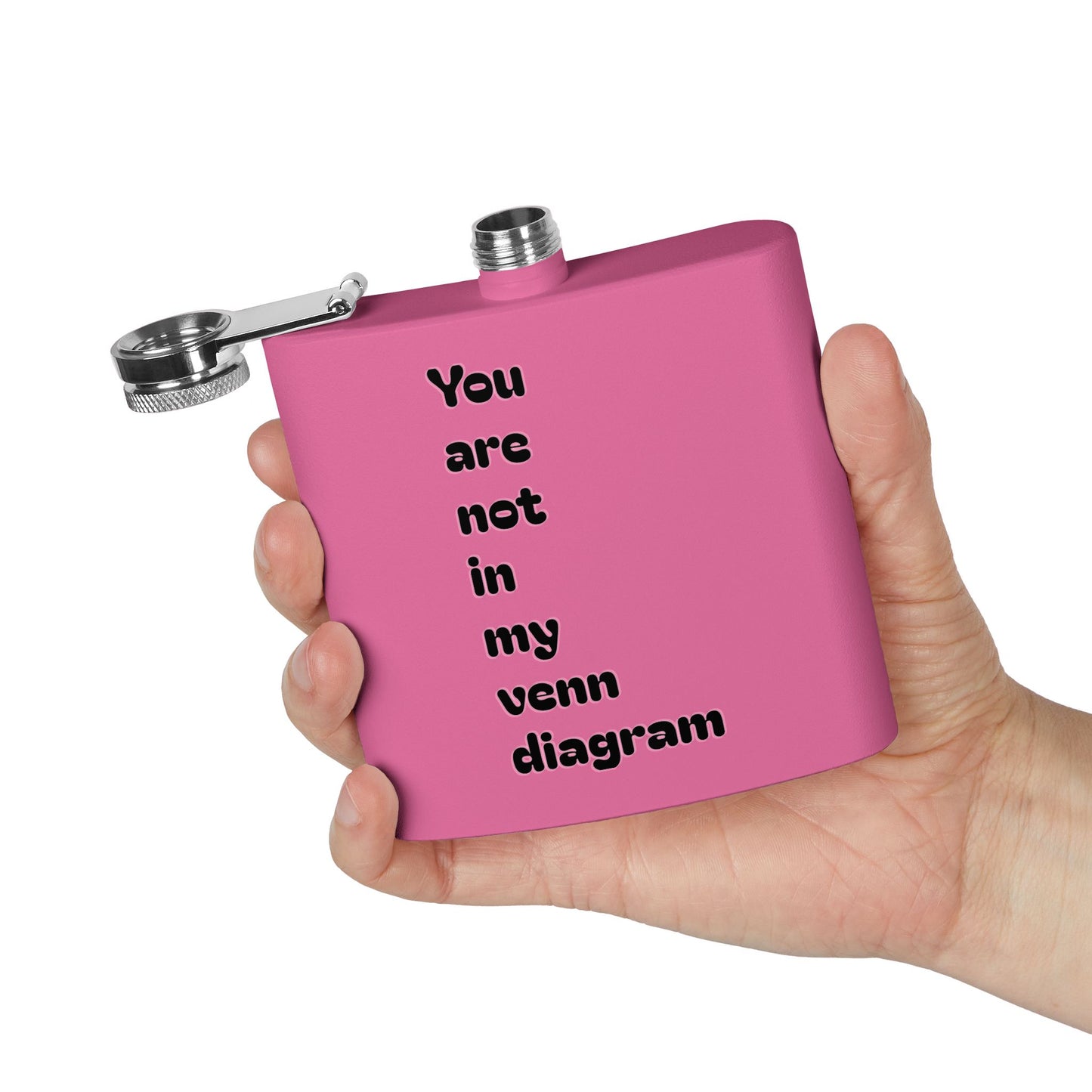 6oz Stainless Flask — "You Are Not in My Venn Diagram" Funny Geek Hipster Gift