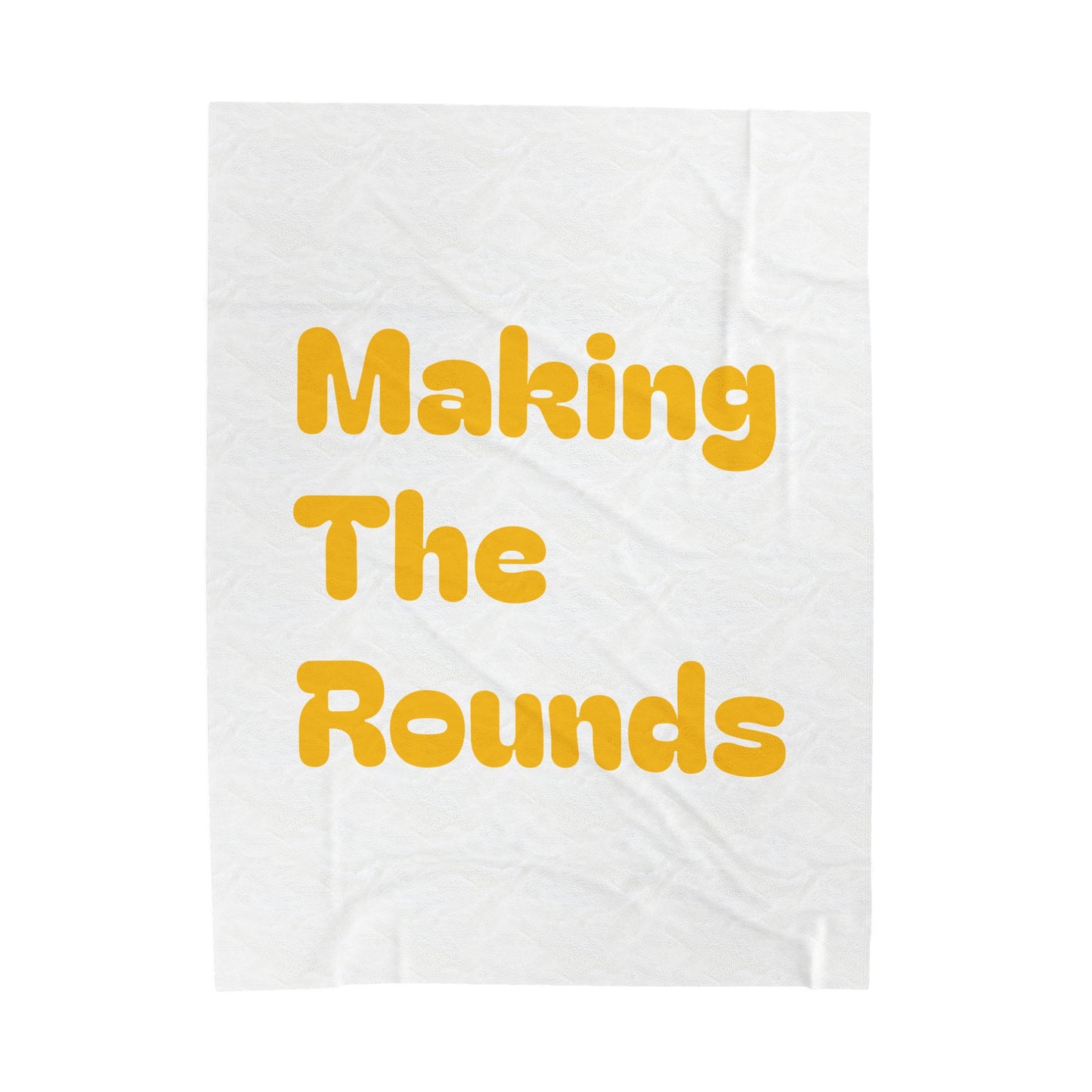 Making The Rounds Yellow Velveteen Plush Blanket