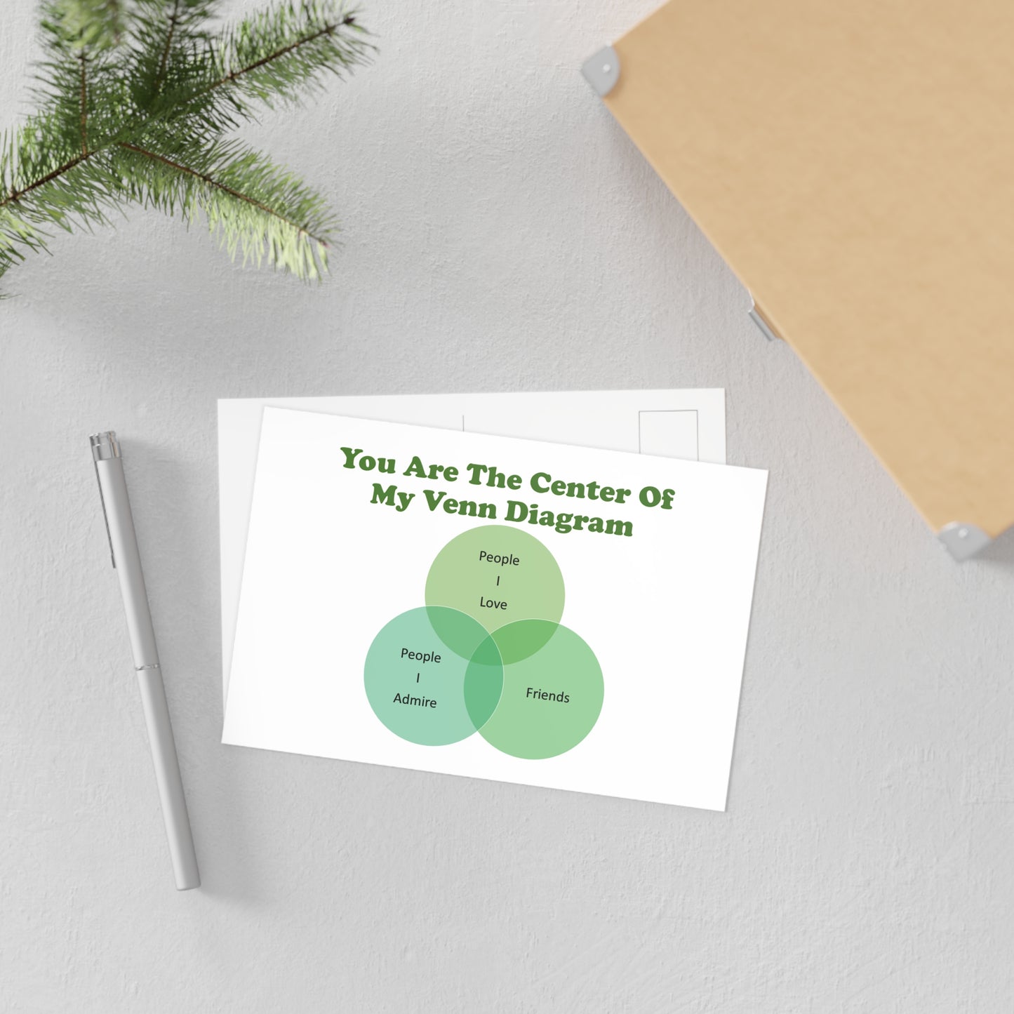 You Are The Center Of My Venn Diagram Green Fine Art Postcards