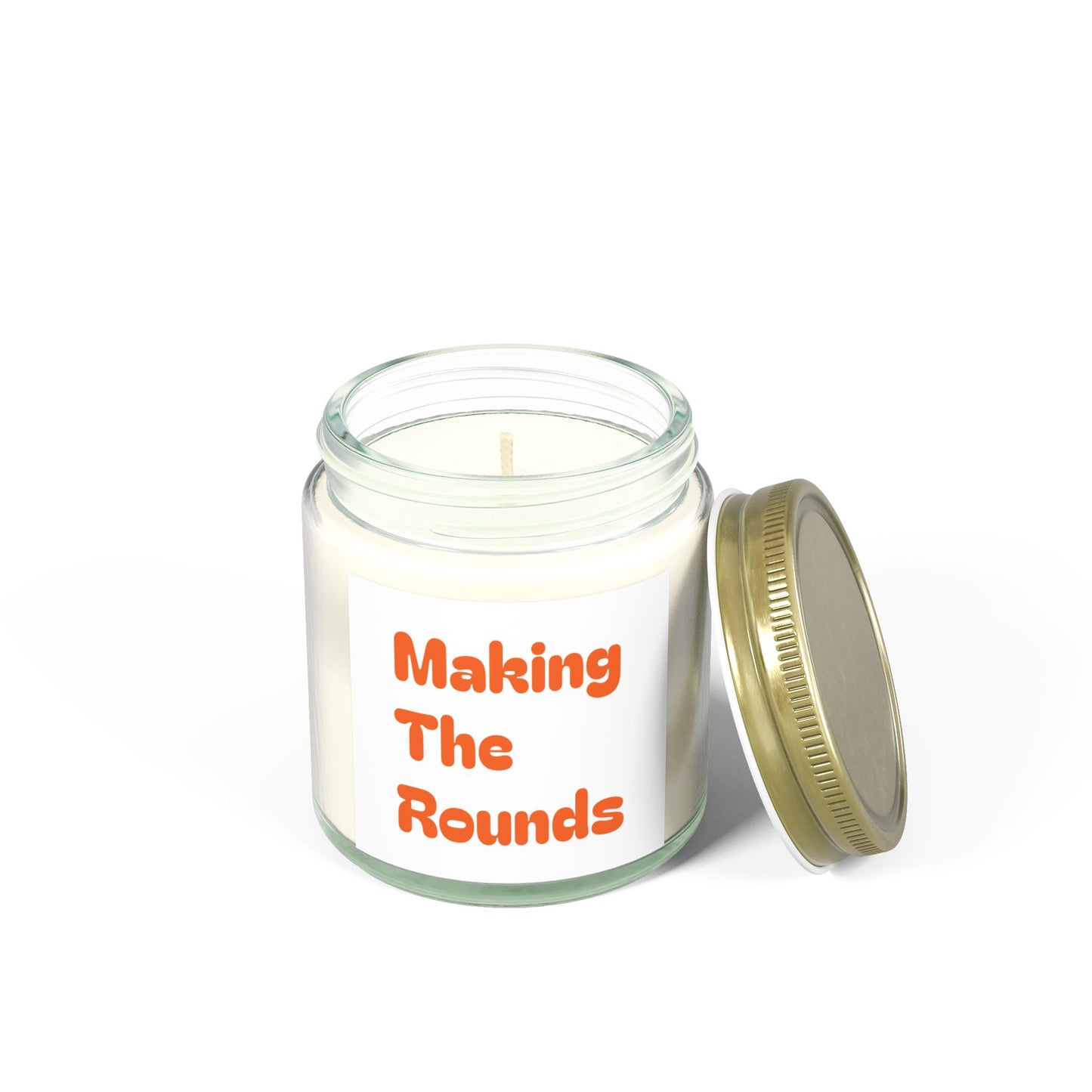 Making The Rounds Orange Scented Candles, Coconut Apricot Wax (4oz, 9oz)