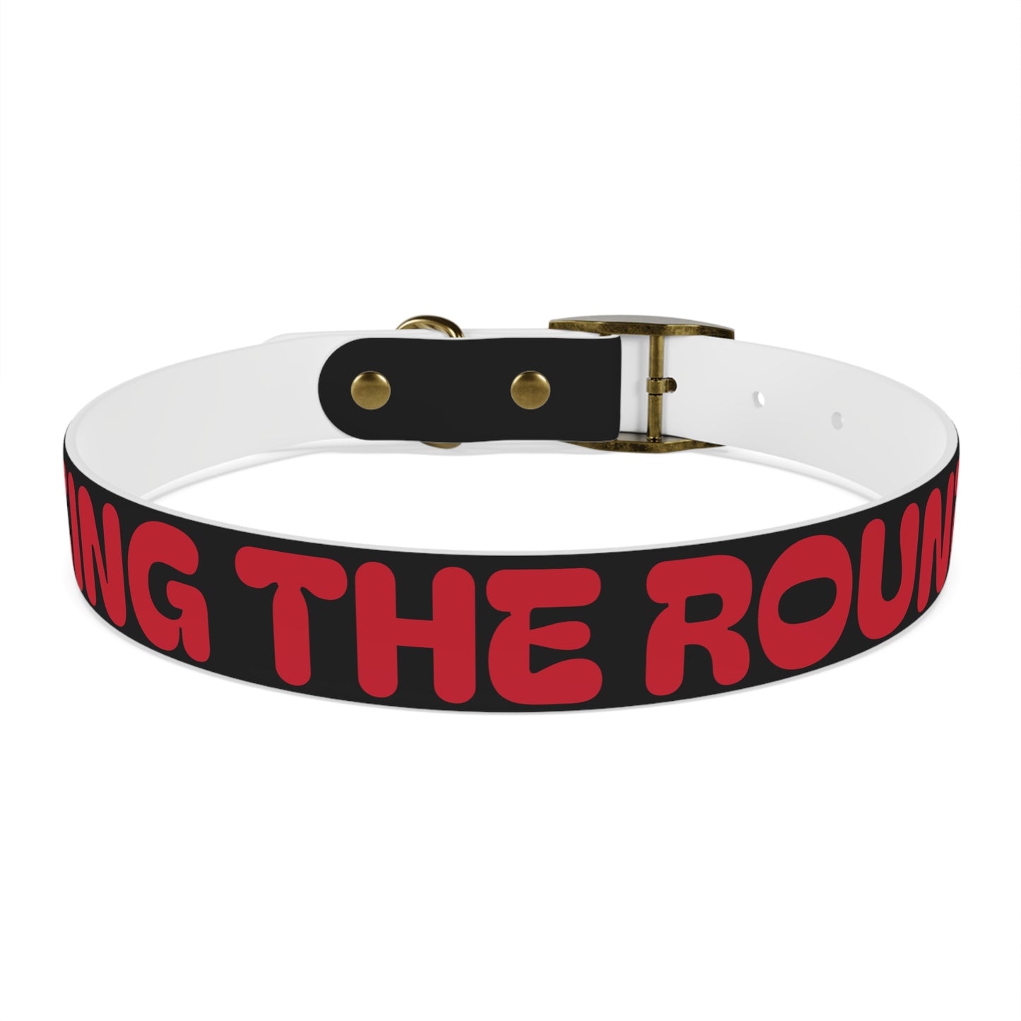 Making The Rounds Black with Red Dog Collar