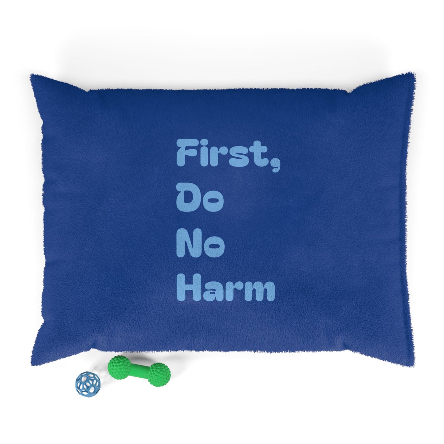 First Do No Harm Dark Blue with Light Blue Pet Bed