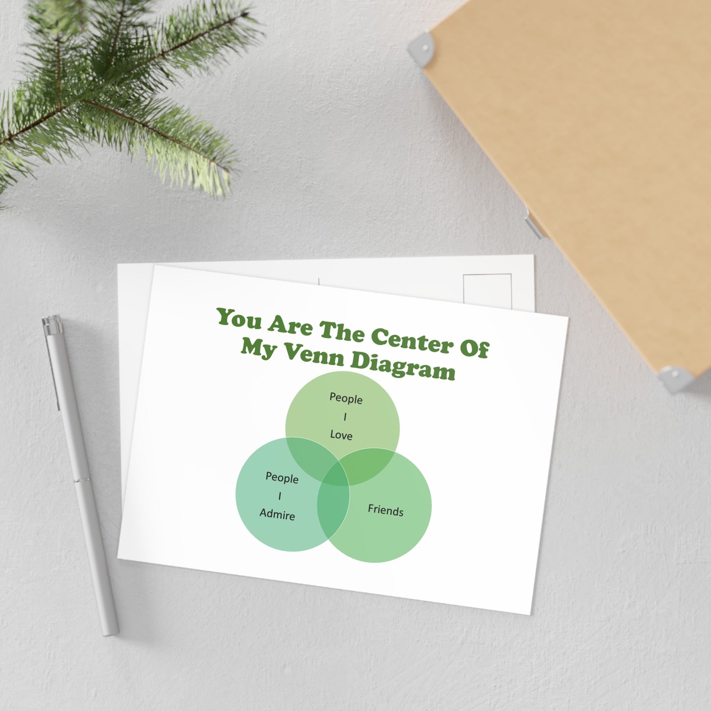 You Are The Center Of My Venn Diagram Green Fine Art Postcards
