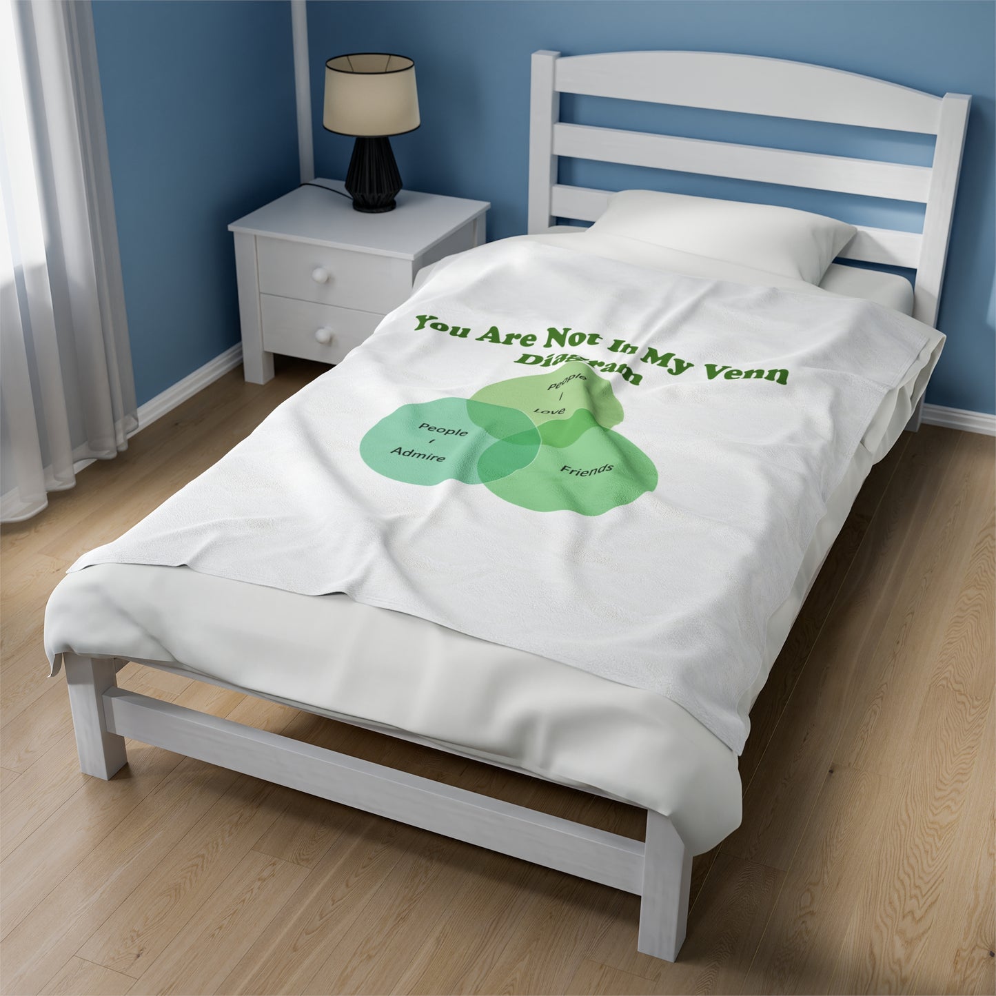 You Are Not In My Venn Diagram Green Velveteen Plush Blanket