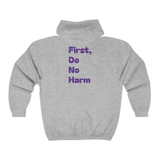 First Do No Harm Purple Unisex Heavy Blend™ Full Zip Hooded Sweatshirt