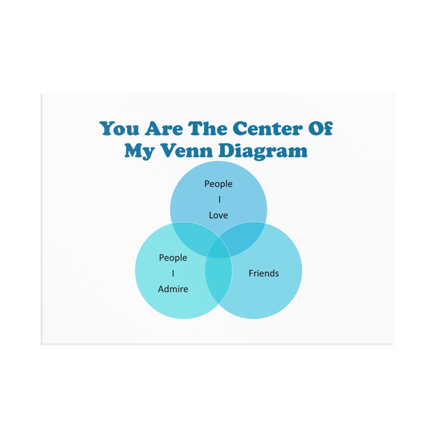 You Are The Center Of My Venn Diagram Blue Fine Art Postcards