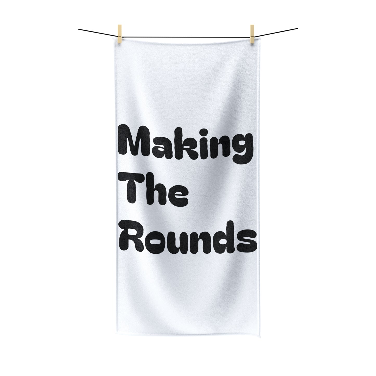 Making The Rounds Black Polycotton Towel