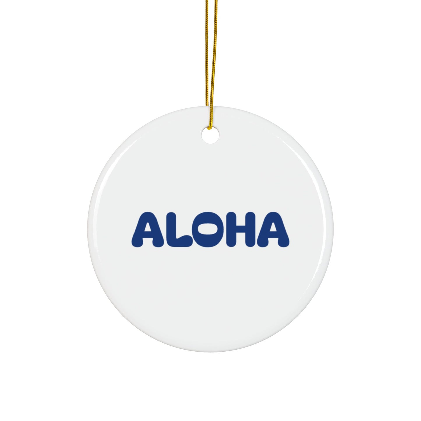 Aloha Dark Blue Decorative Ceramic Ornaments, Double-Sided (1pc, 3pcs, 5pcs, 10pcs)