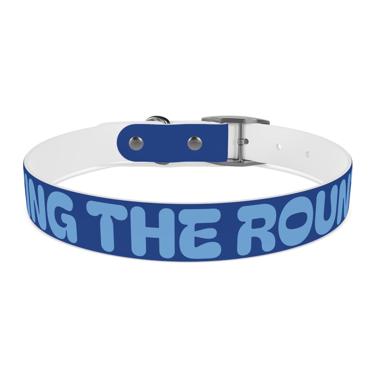 Making The Rounds Light Blue Dog Collar