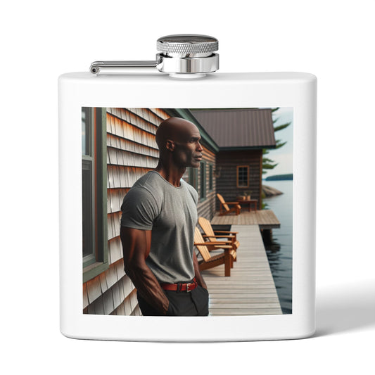 6oz Stainless Steel Flask — Lakeside Cabin Photo Design