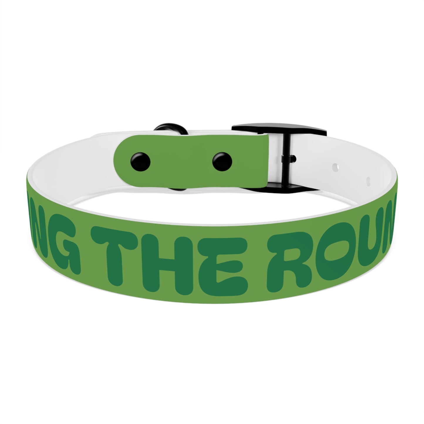 Making The Rounds Green Dog Collar