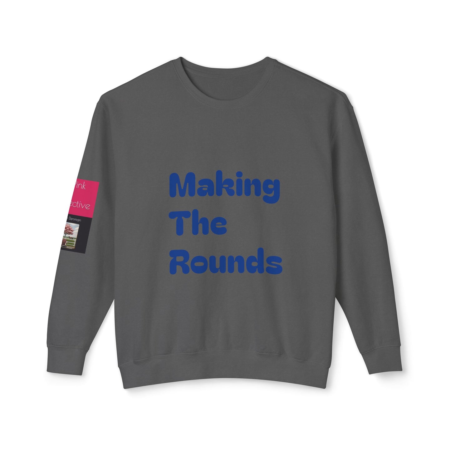 Making The Rounds Dark Blue Unisex Lightweight Crewneck Sweatshirt