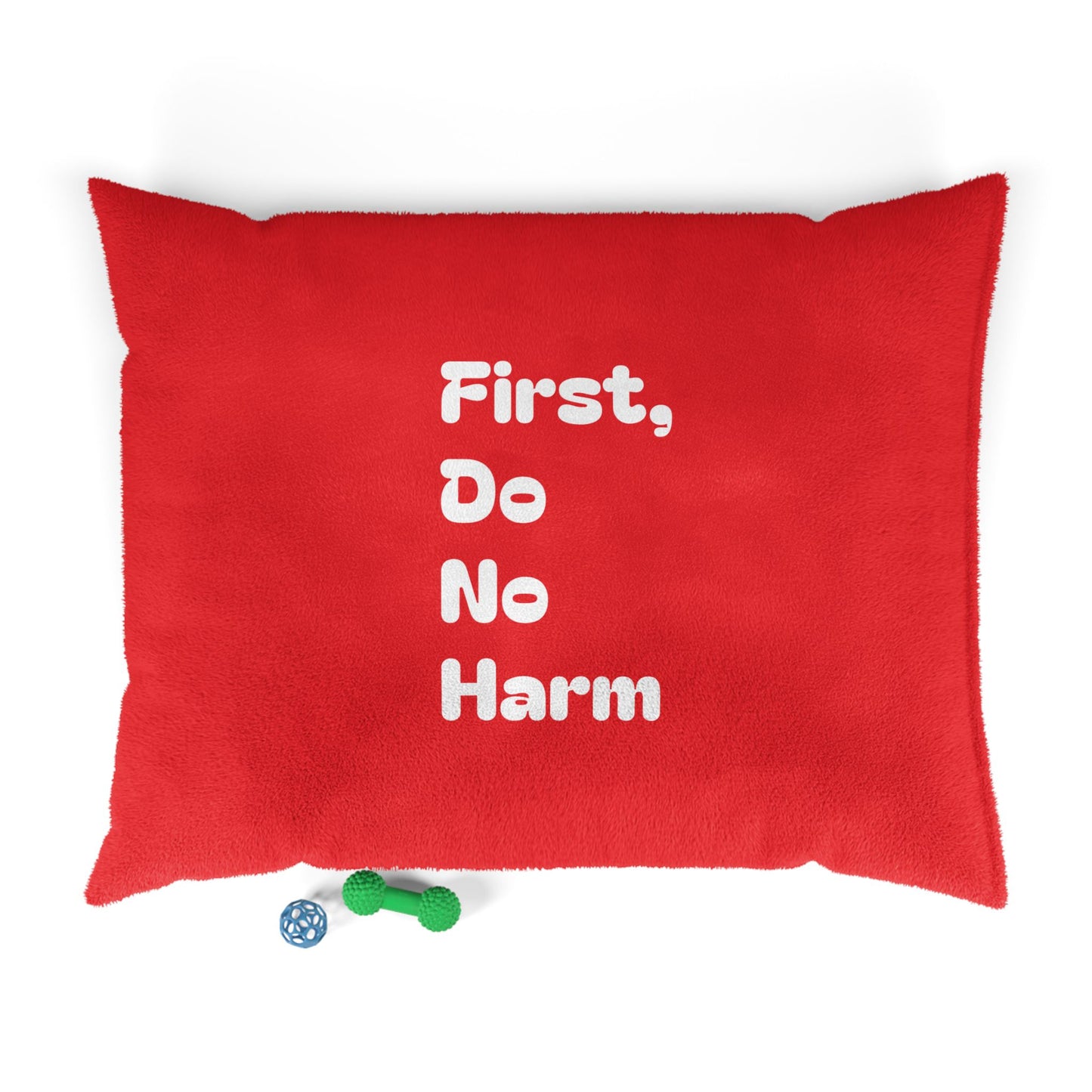 First Do No Harm Red with White Pet Bed