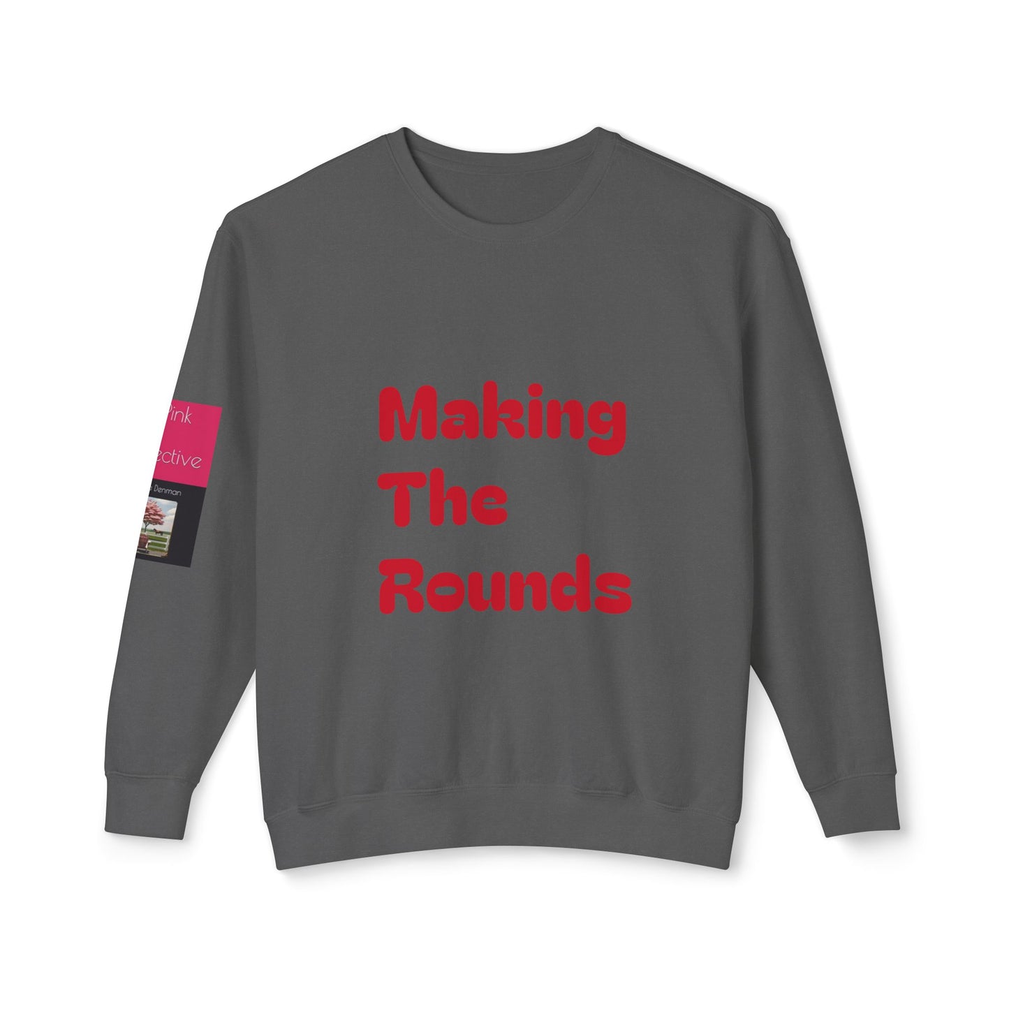 Making The Rounds Red Unisex Lightweight Crewneck Sweatshirt