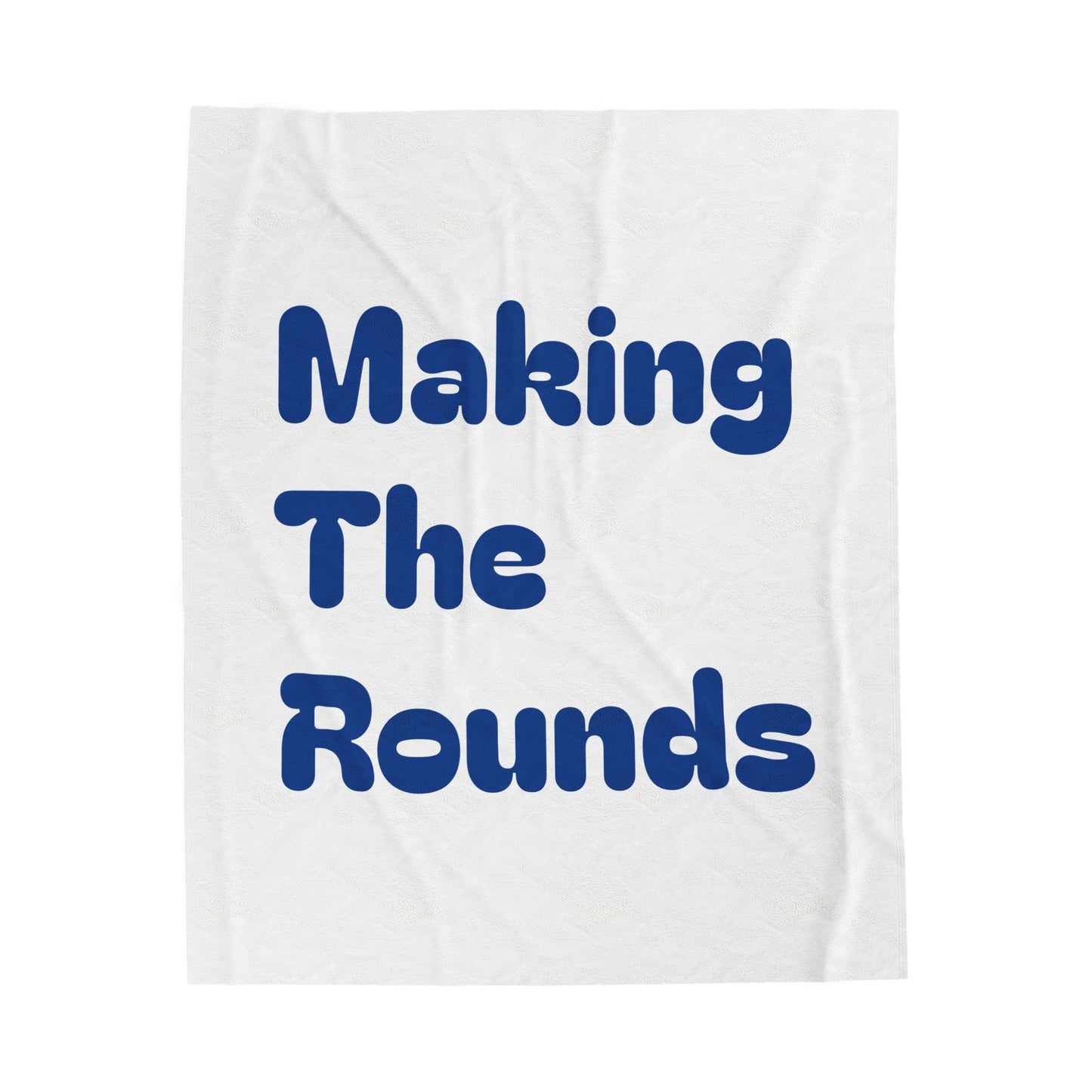 Making The Rounds Dark Blue Velveteen Plush Blanket