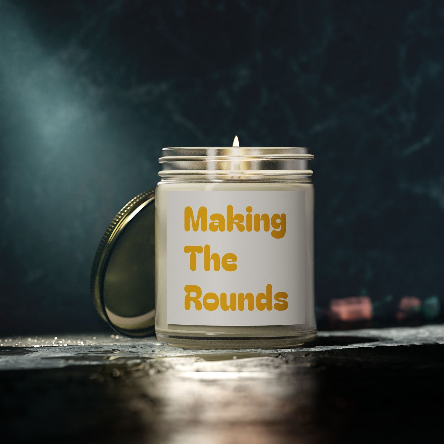 Making The Rounds Yellow Scented Candles, Coconut Apricot Wax (4oz, 9oz)