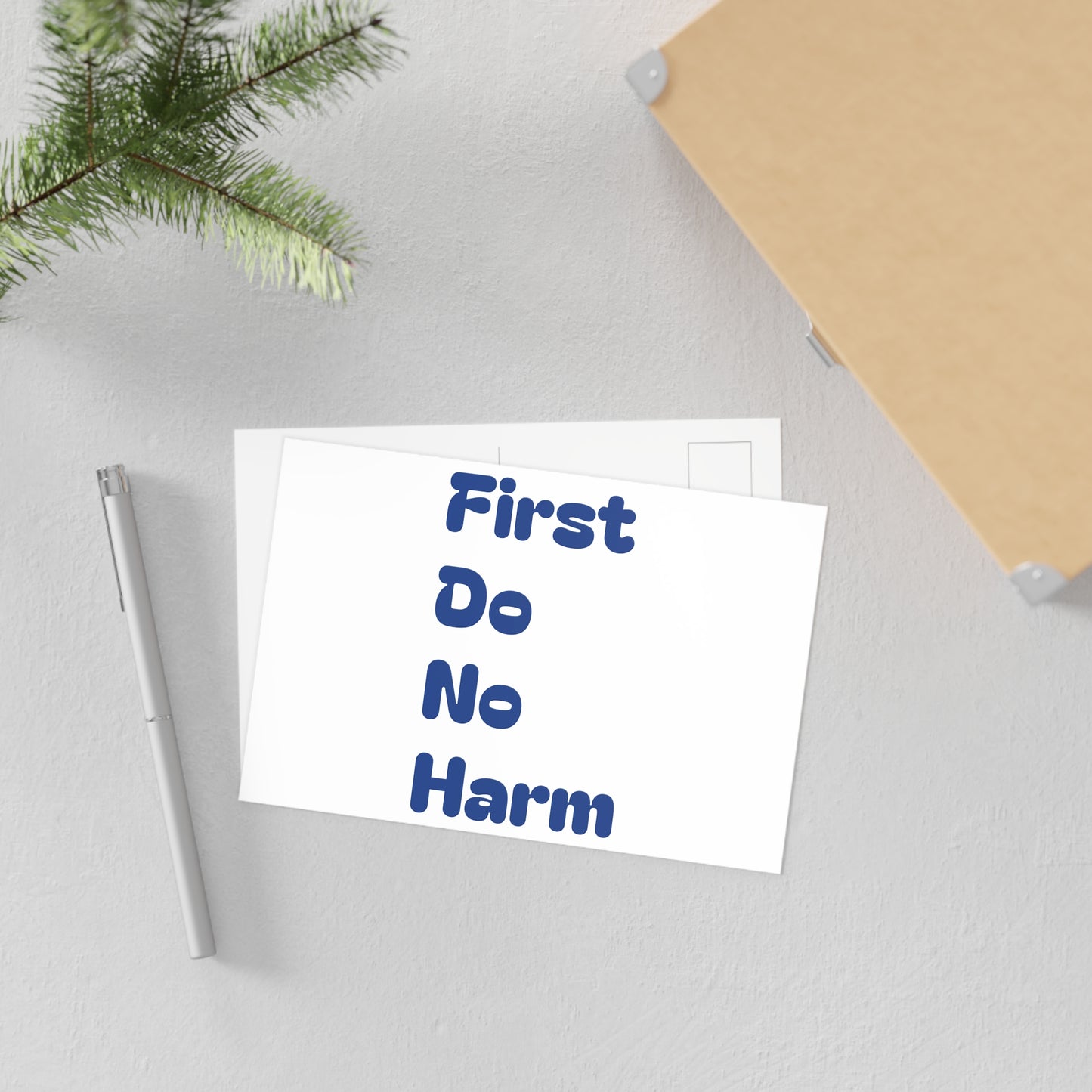 First Do No Harm Dark Blue Fine Art Postcards