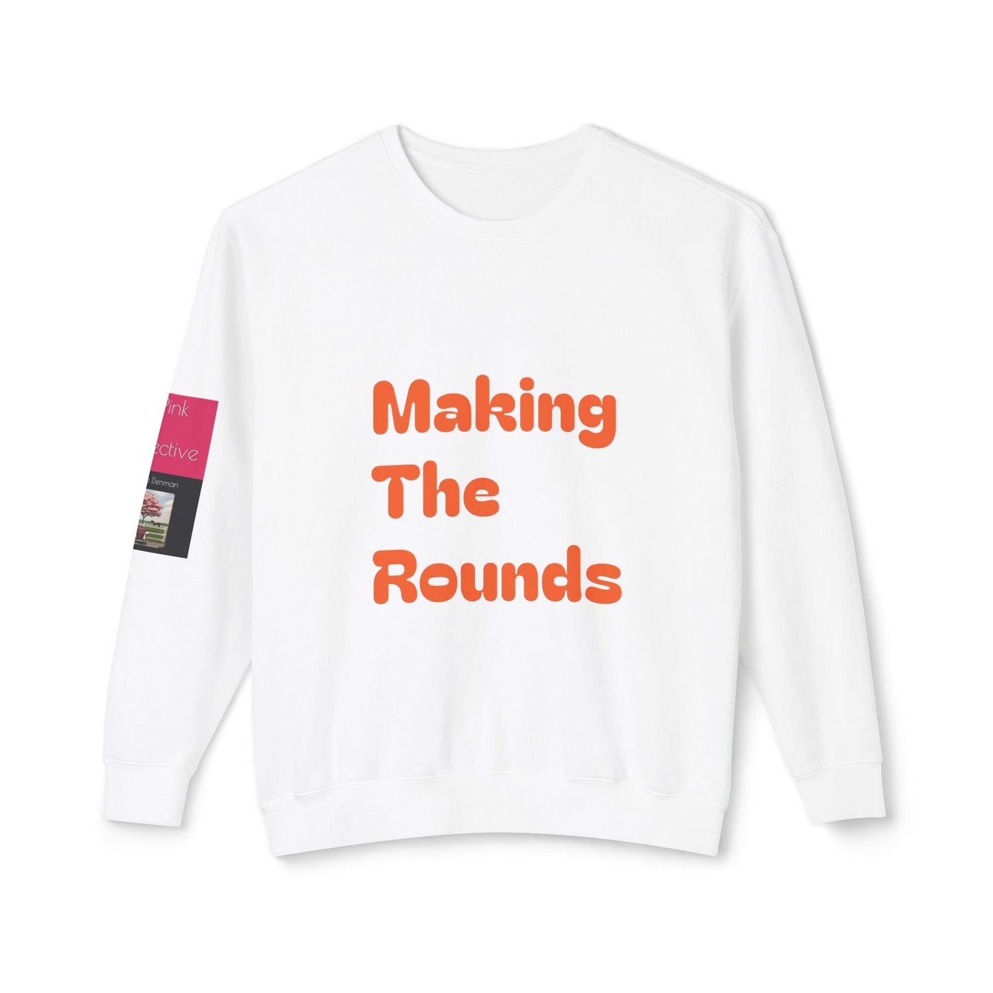 Making The Rounds Orange Unisex Lightweight Crewneck Sweatshirt