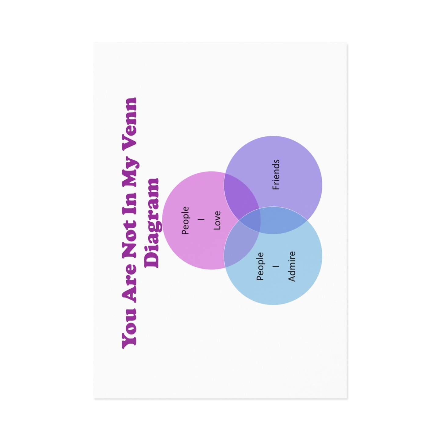 You Are Not In My Venn Diagram Blue / Purple Art Postcards
