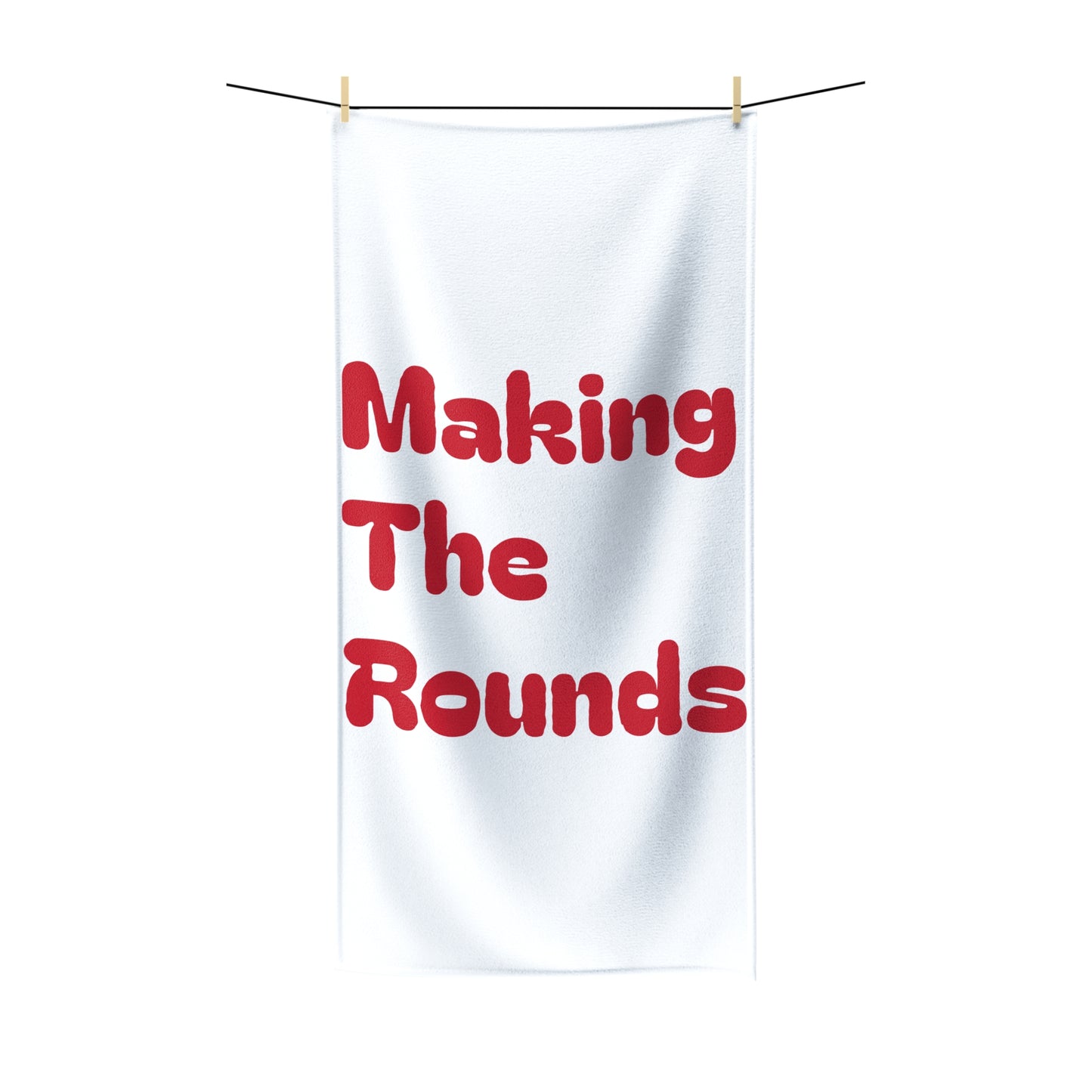 Making The Rounds Red Polycotton Towel