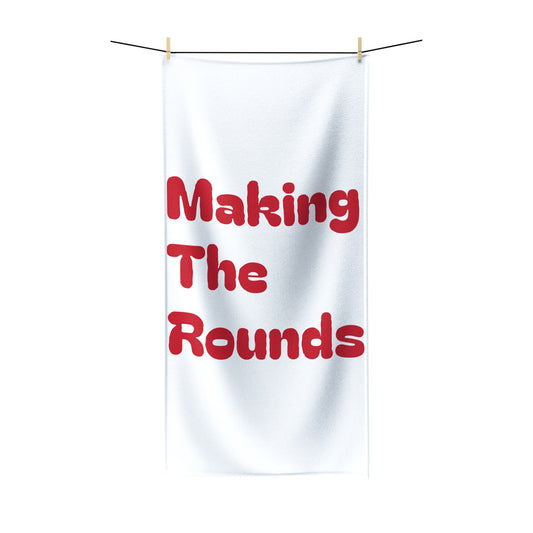 Making The Rounds Red Polycotton Towel