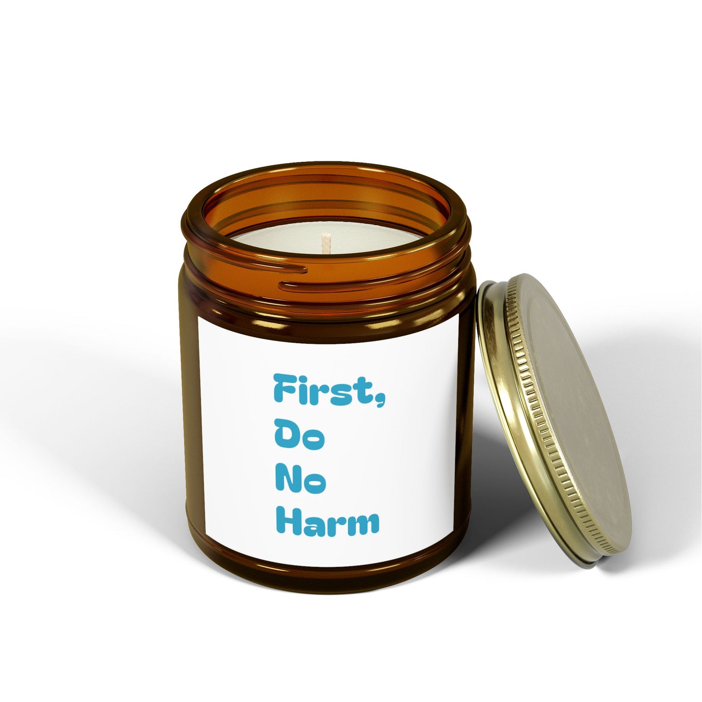 First Do No Harm Blue Scented Candles, Coconut Apricot Wax (4oz, 9oz)