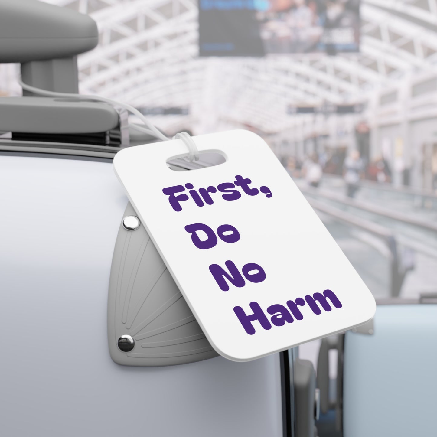 First Do No Harm Purple Luggage Tags